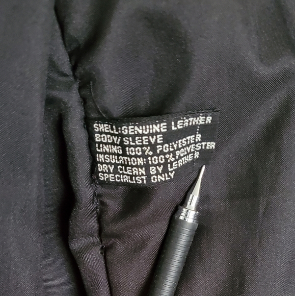 VTG Men's Black Leather Bomber Jacket - US XL - Picture 11 of 15